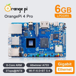 Orange Pi 4 PRO - 6GB RAM Allwinner A733 with 8-Core CPU Embedded 3-TOPS NPU